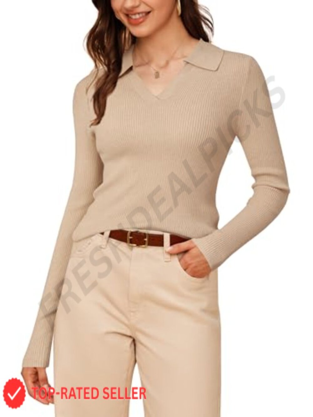 Wool Blend Polo Sweater Shirt Slim Fit Business Casual Fall Tops